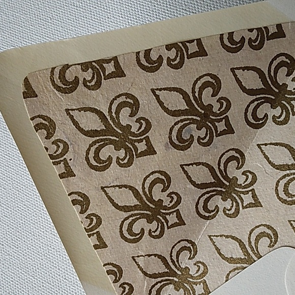 Handmade Gold Fleur-de-Lis Blank Card and Lined Envelope - Picture 5 of 5